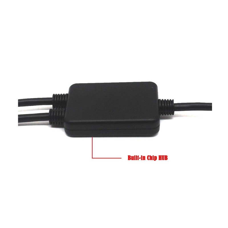 1 PCS 12 Inch Right Angle USB 2.0 Splitter Cable 1 Male To 2 Female HUB Cord gallery
