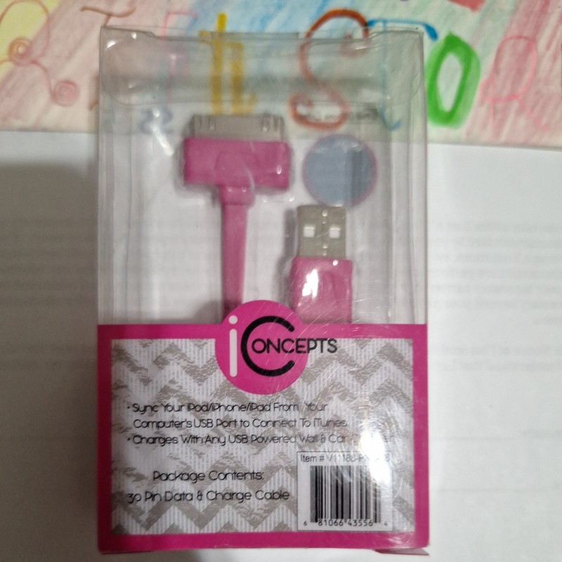 30 Pin Ipad Ipod Iphone Data Cable Pink gallery