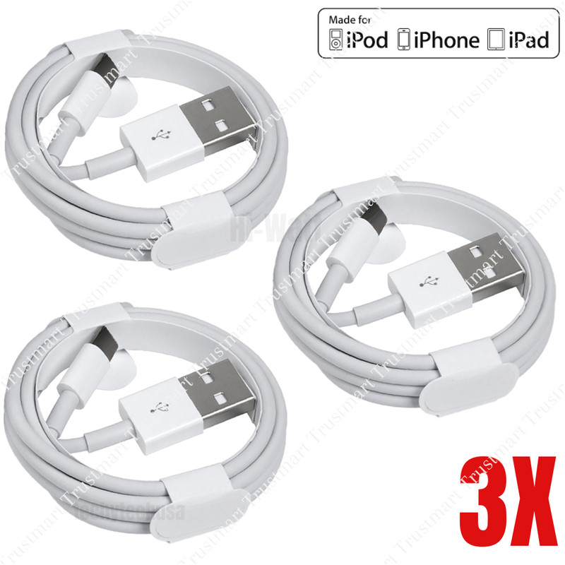 3/6-Pack 3Ft 6Ft USB Charger Cable For iPhone 8 11 12 13 14 XR Charging Cord Lot