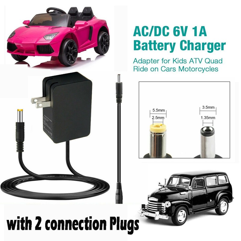 6V 1A Battery Charger For Kids Universal Powered Ride On Toy Cars Motorcycle USA