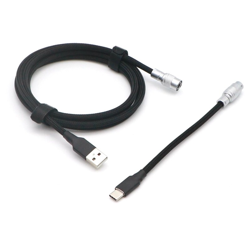Pro Straight Keyboard Cable, 5 Foot USB A to USB Type C Cable Black