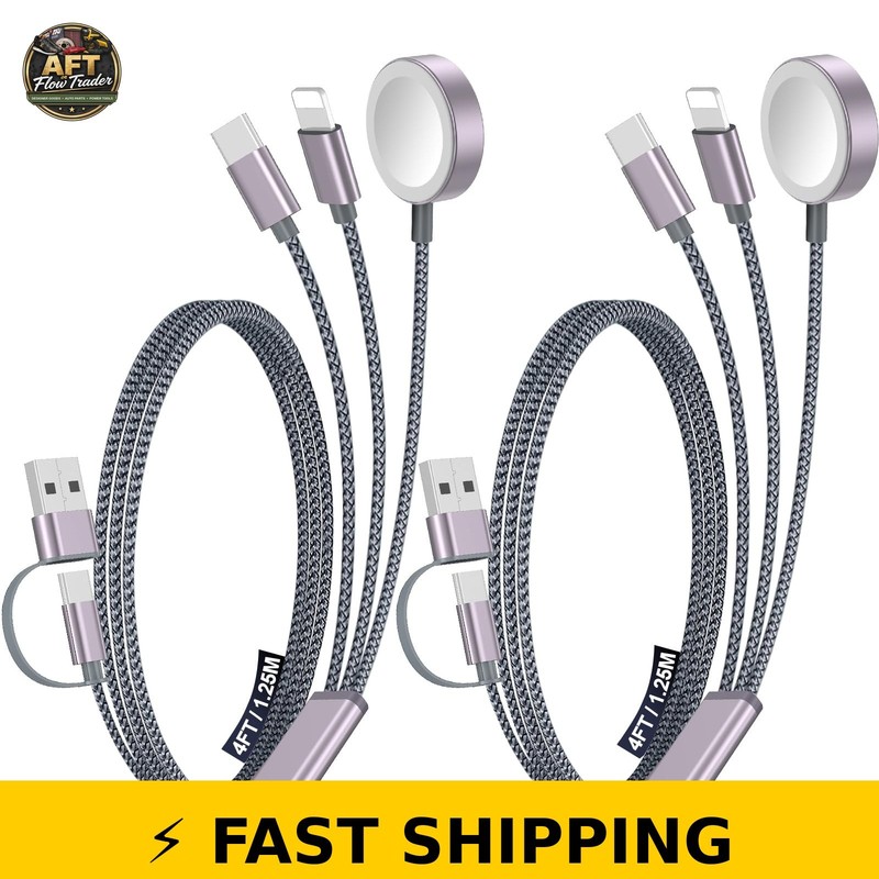 xiwxi 2Pack Multi Charging Cable for iPhone 17, Apple Watch, Xbox