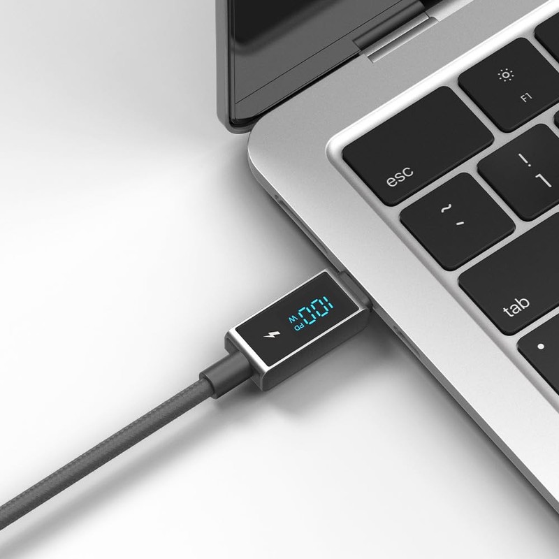 ElectroBoost Real-Time Power Display 100W PD 3.0 USB-to USB-Cable – Nylon-Bra... gallery