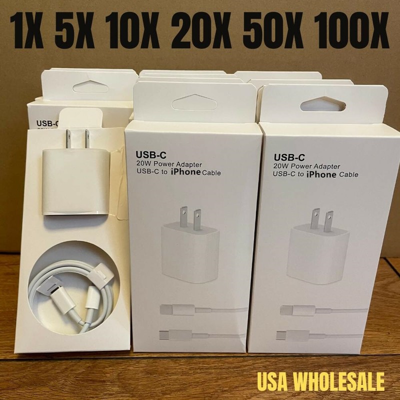 For iPhone 11/12/13/14/X/8 Fast 20W PD USB-C Wall Charger Cube Power Adapter Lot gallery
