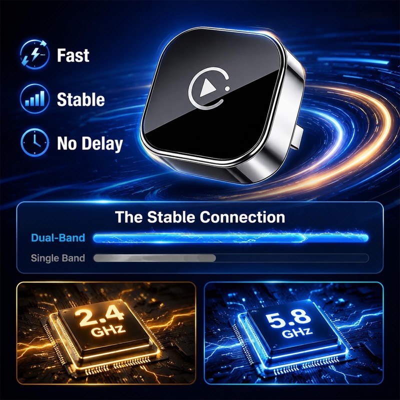 Wireless CarPlay & Android Auto Adapter for Cars, Converts Wired CarPlay to W... gallery