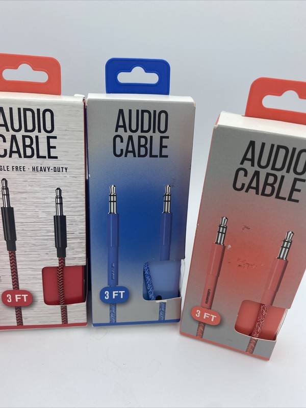 4 Audio Cable 3 Ft Tangle Free Heavy Duty iPod W/jack iPad 3.5mm MP3 New gallery