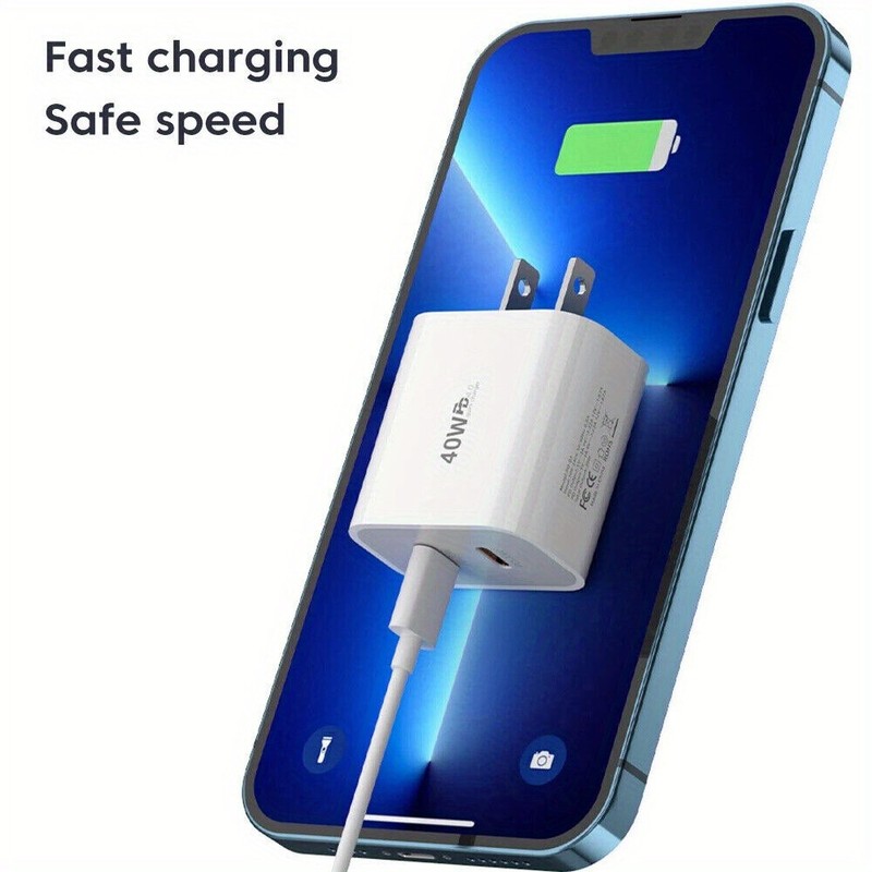 3X For i-Phone17 16 15 14 13 12 i-Pad USB C 40W Fast Charger Wall Block PD Cable gallery