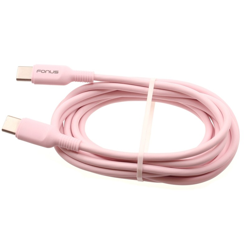 For Samsung Galaxy S25/Ultra/Plus – Pink 6ft Long Cable USB-C to Type-C PD Fast
