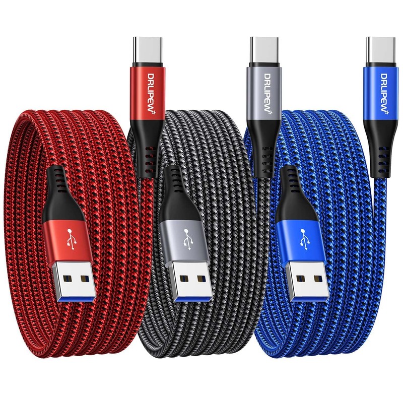 USB Cable 10 ft 3Pack, Extra Long USB A to USB Cable 10ft Braided Fast Chargi…