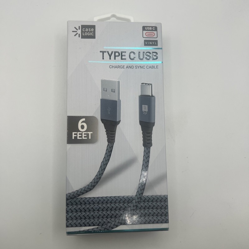 Case Logic Universal USB-C to USB-C Charge & Sync Cable 6 Feet Black New