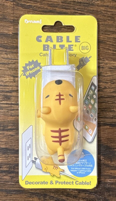 NEW Cable Bite For Official Lightning Cable iPhone Outlet Plug Charger Tiger NWT