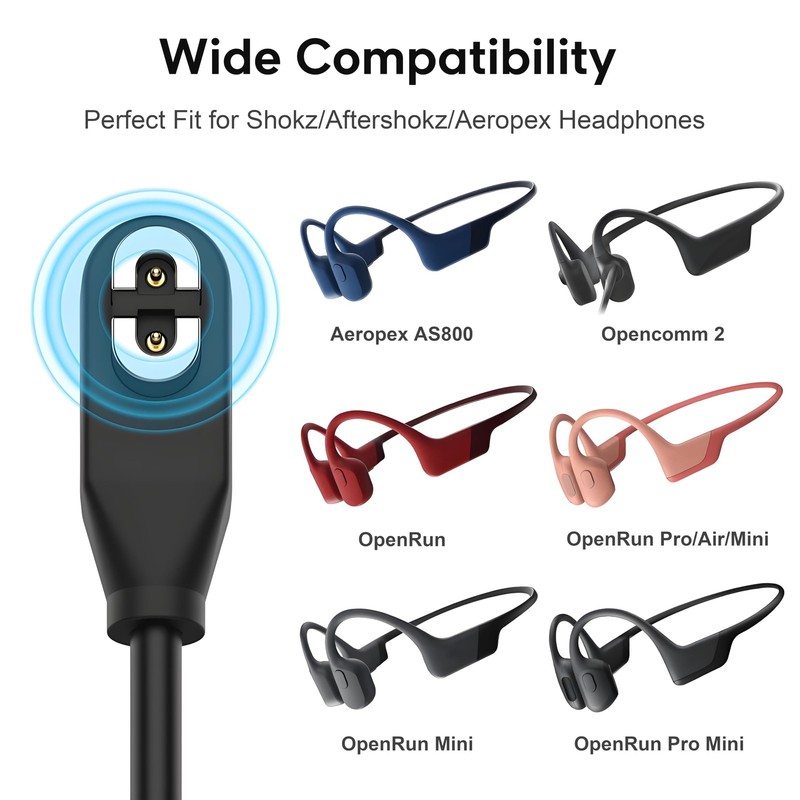 Shokz Charger USB C Cable [2-Pack, 3.3ft] USB Type C to Shokz Magnetic Chargi... gallery