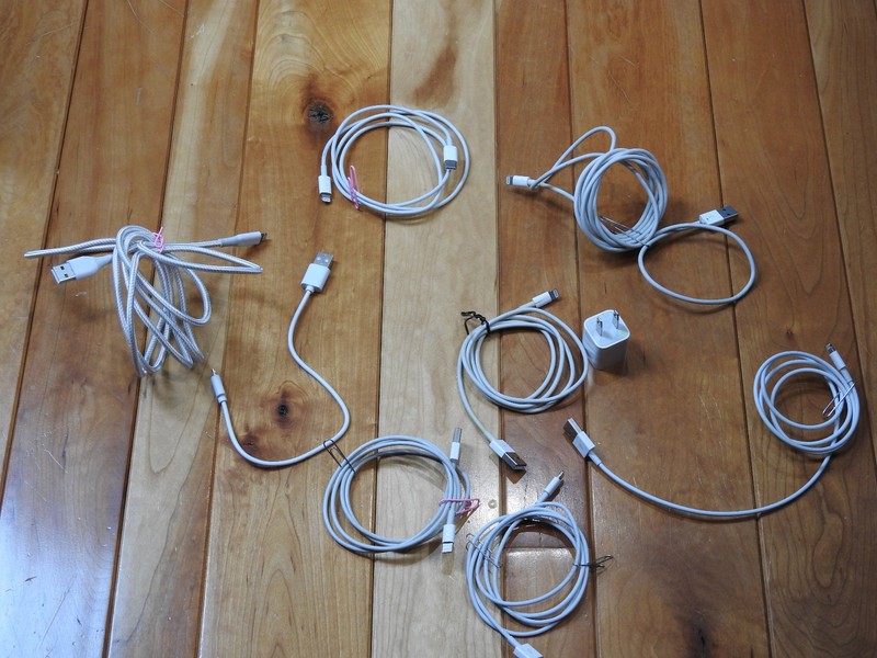 Lot of 6 Apple OEM Cables Chargers And Adapters plus 3 other cables for Apple
