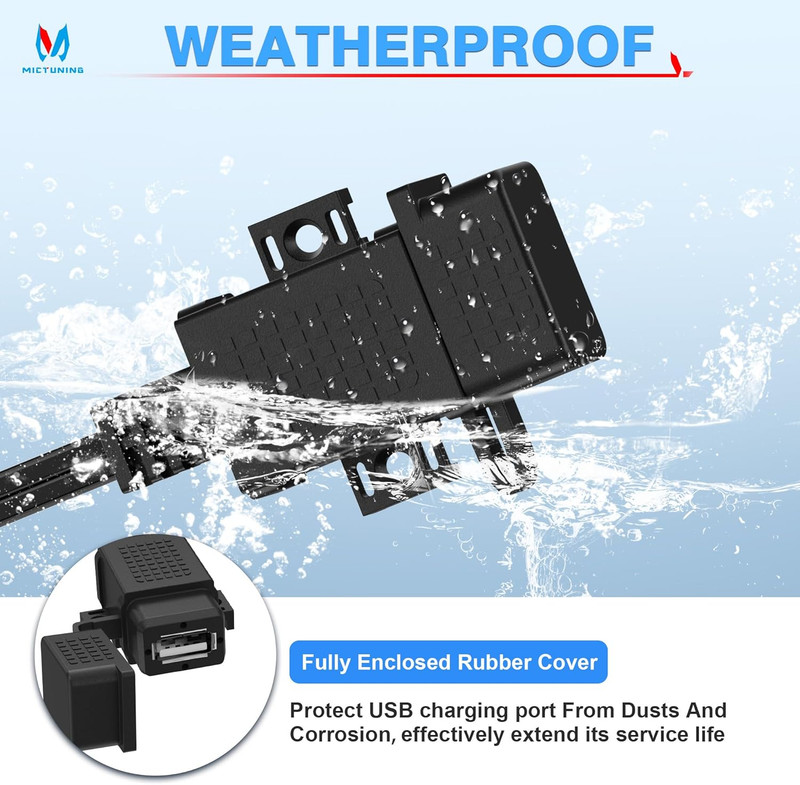 Motorcycle USB Charger,Sae to USB Cable Adapter SAE Quick Disconnect 2.1A Waterp gallery