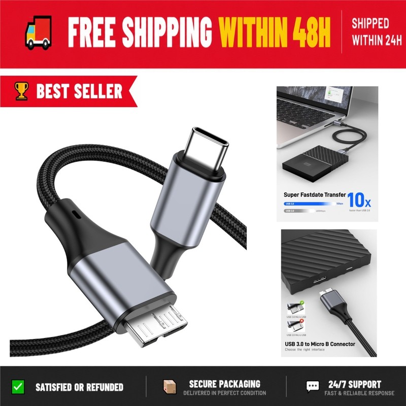 KAYQINHO USB C to Micro B Cable 1.5FT for External Hard Drives