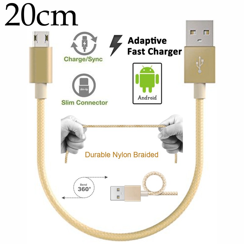 Nylon Data Charger Sync Micro USB Cable Cord for Motorola Moto G8 Power Lite