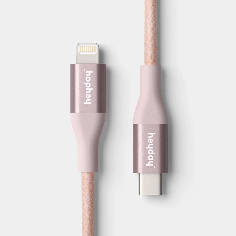 4ft USB-C to MFI CERTIFIED Lightning Braided Cable – Heyday™ Cosmetic Pink