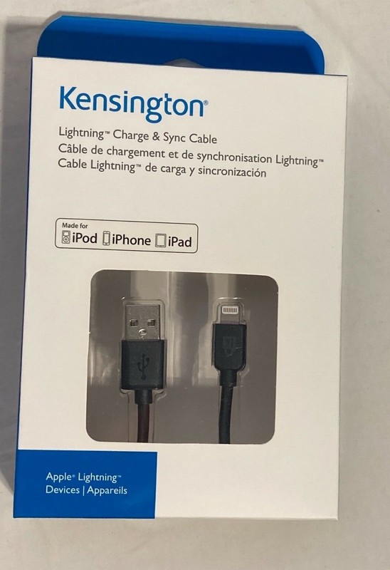 Kensington USB to Lighting Charge & Sync Cable 3 ft. Black. 1 pc.