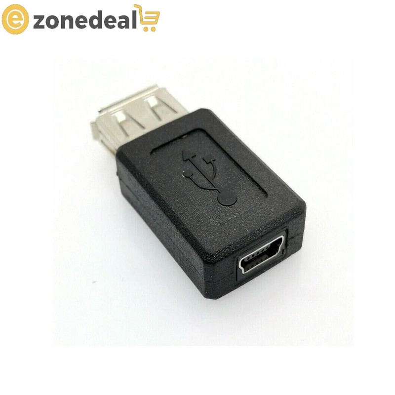 USB A Type Female to 5 Pin Micro USB B Type Female Cable, 1PCS for Phone (Black)