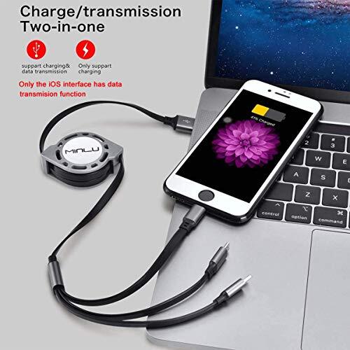 Multi Charging Cable 4ft 3 in 1 Retractable USB Cable Fast Charger Cord gallery
