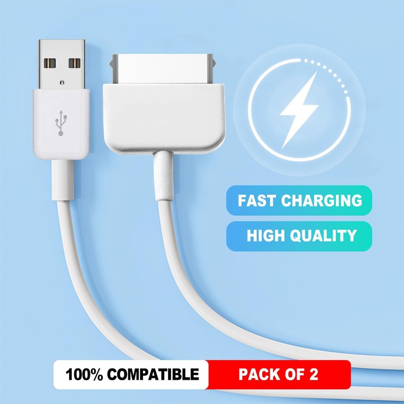 2-Pack 3.3ft/1m 30 Pin USB Charger Cable - Fast Charging Compatible for Old iPho gallery
