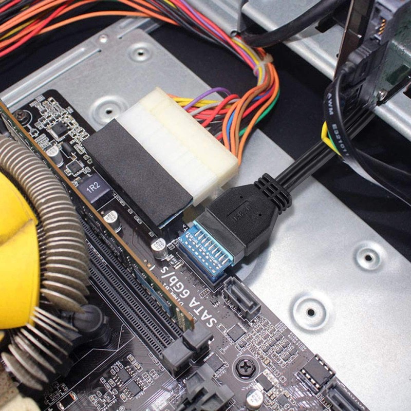SATA USB 3.0 Motherboard Front 19 Pin Male To Female Extension Cable PC gallery