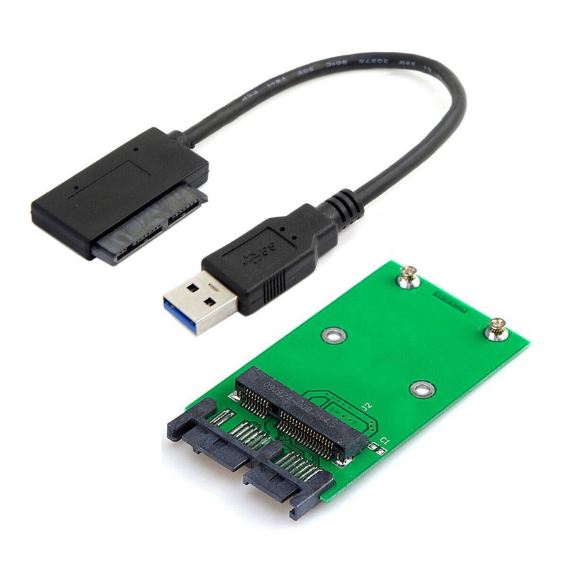 USB 3.0 to mSATA 50Pin SSD & 1.8" Micro SATA 7+9 16pin Adapter Add on Cards SATA