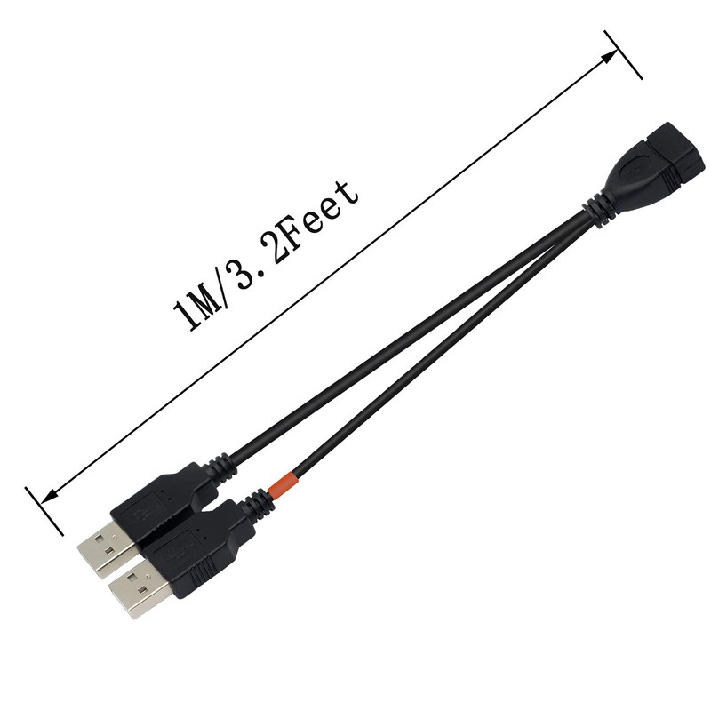 3.2 Feet USB Splitter Cable, 2.0A Female to Dual A Male Y Hub Adapter Cable Y... gallery