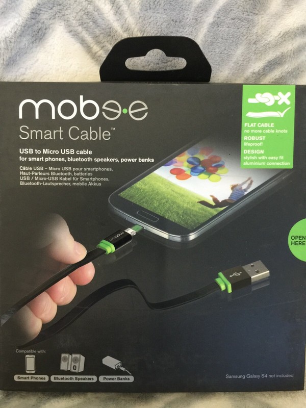 Mobee – Smart Cable 3.3′ USB-to-Micro USB Cable – Black NEW