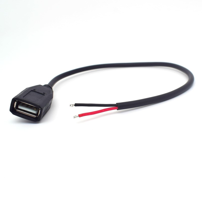 EAHOSUCC 20AWG Single Short USB Female Power Pigtail，0.3M/1FT USB 2.0 A Femal...