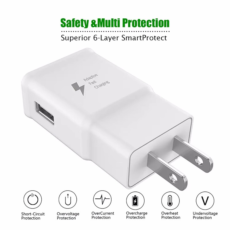 Adaptive Fast Charging Type C Cable 10Ft USB-C Cord+ Wall/Travel Charger Adapter gallery