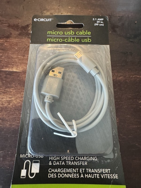 Micro USB Cable High Speed Charging MICRO-USB NOS 2.1 AMP 39 in.