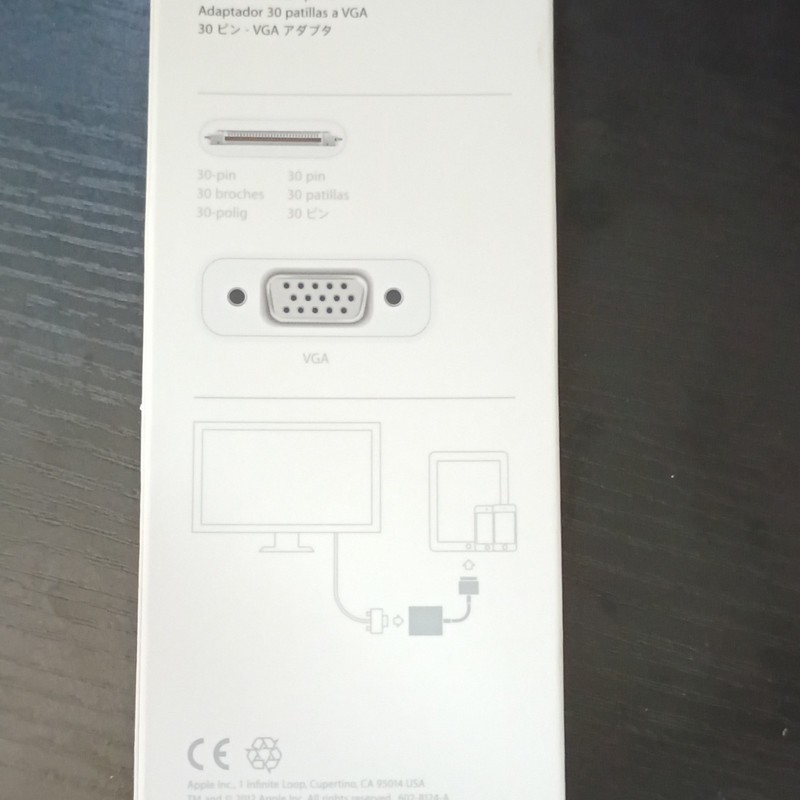 Apple 30-Pin to VGA Adapter A1362 White for Apple 30-pin Devices VGA Output gallery