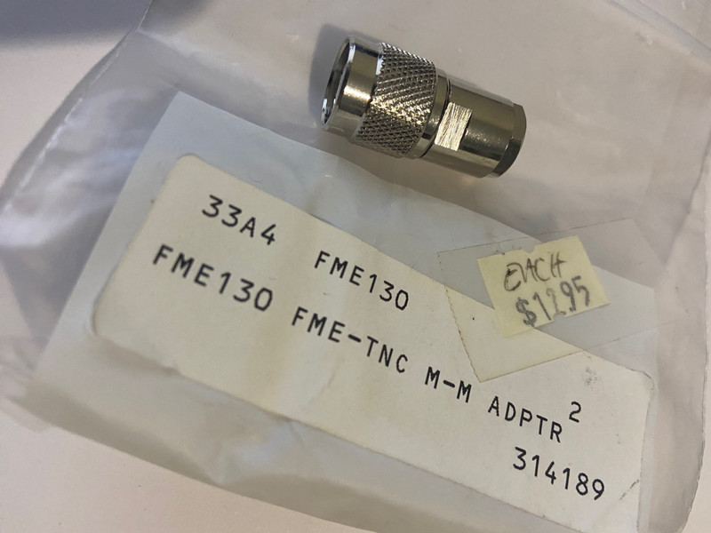 FME-Male to TNC-Male Coaxial Adaptor FME130 by DAI-1CHI Sealed in Original pack.