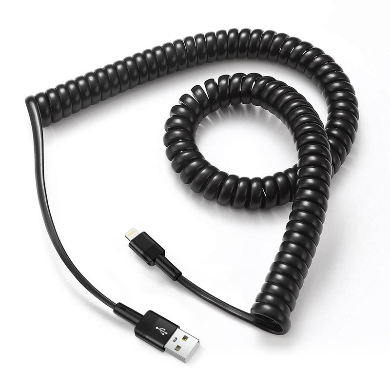 Coiled Lightning Cable,5FT iPhone Charger Cord Apple MFi Certified Fast Charg...