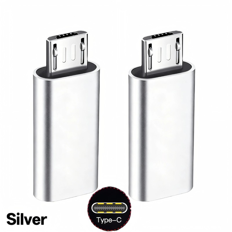 2x Type C Female to Micro USB Male Port Converter Charge Data Sync Adapter Lot