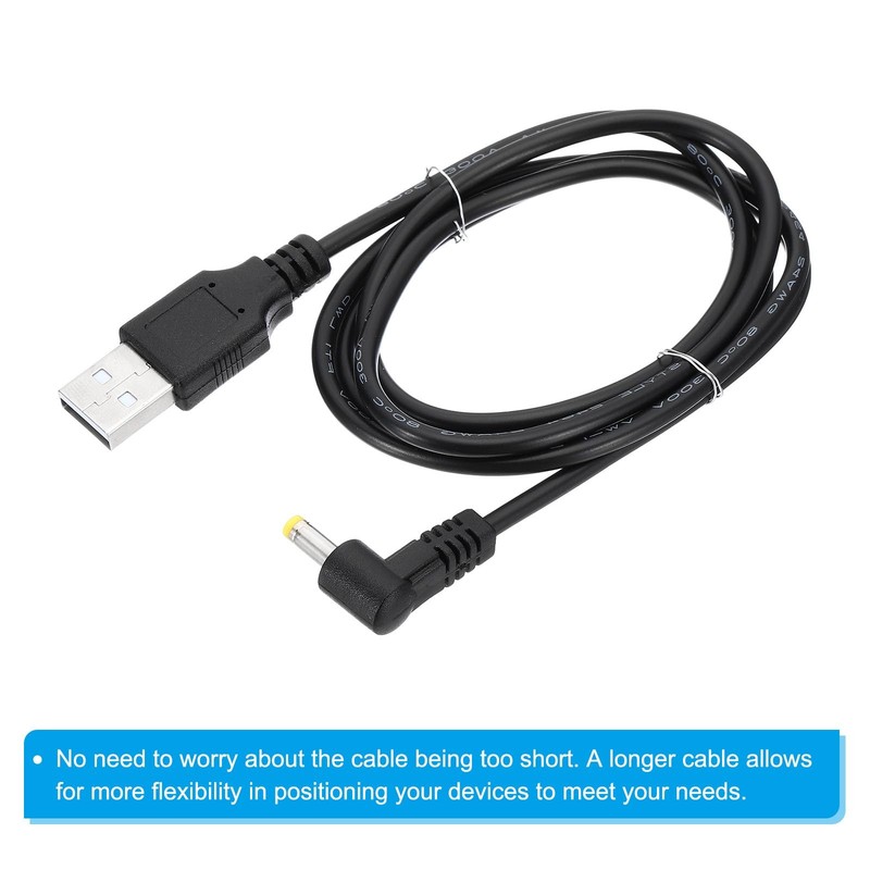 3 PCS 3Ft USB 2.0 A to DC 4.0x1.7mm 90 Degree Angle Barrel Jack Power Cable gallery