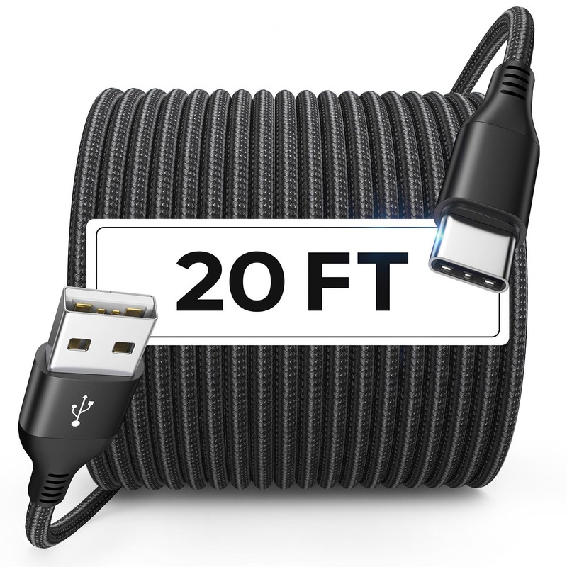 Long USB C Cable 20 FT [Premium Nylon Braided] USB A to USB C Cable Fast Char... gallery