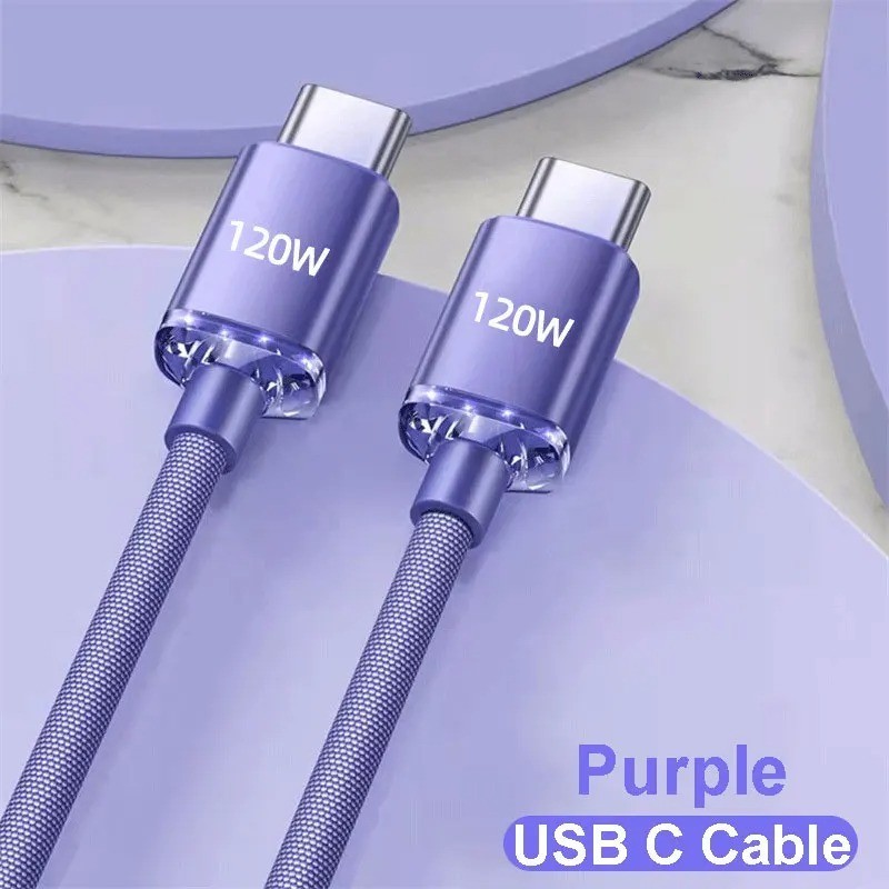 120W USB A to Type C Cable Fast Charge 6A for Samsung Xiaomi Data Cord USA