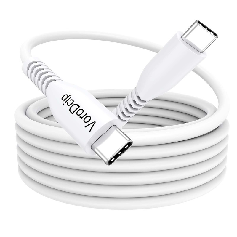 VoroDcip USB C Cable 15 Ft, Extra Long Type C 60W Fast 15 Feet, white