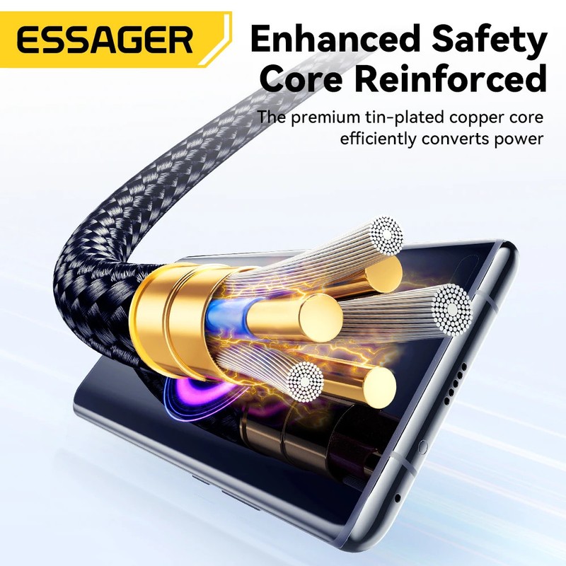Essager 100W Type C Digital Display Cable 7A Fast Charging USB C Data Cord For M gallery