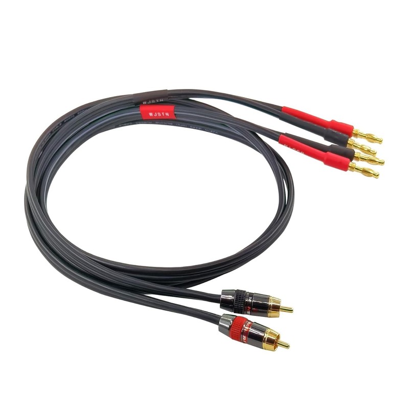 Banana Plug to RCA Speaker Cable Banana Plug to RCA Speaker Cable 12AWG Cable…