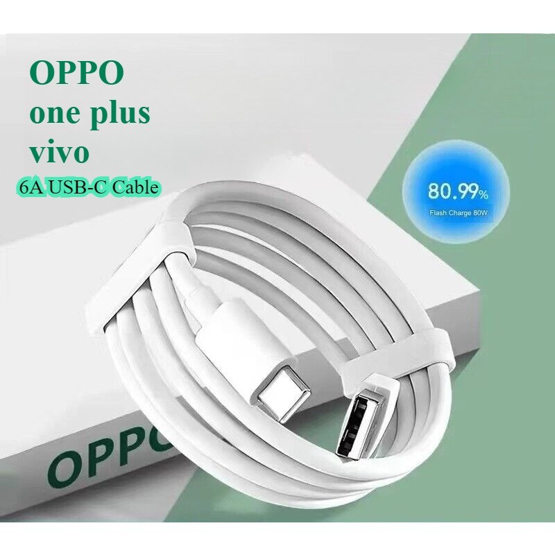 New OPPO Original 6A USB-C Cable 100W 80W 65W 45W… Suitable for one plus vivo