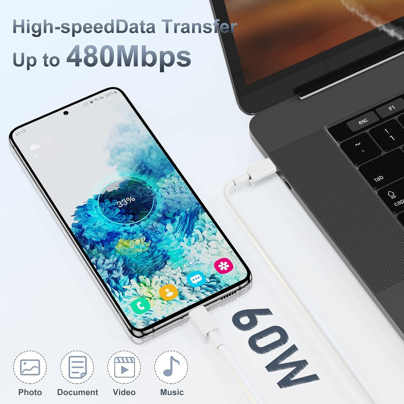 𝟐𝐏𝐚𝐜𝐤 𝟰𝟱𝗪 Iphone 17 16 15 Fast Charger,Usb C Charging Block and 10Ft gallery