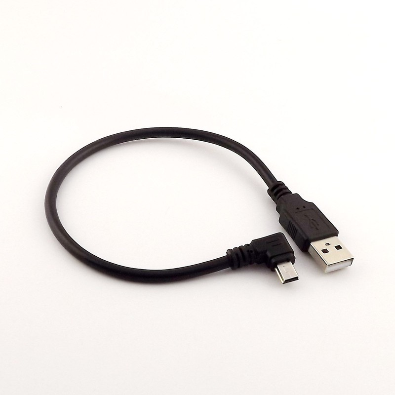 1x 1FT Mini USB Male 90 Degree Left Angled to USB 2.0 A Male for Camera Mp4 GPS gallery