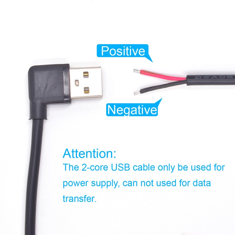 USB 2.0 Right Angle Pigtail, 1M/3.3FT A Male to 2-Pin, DIY Repair/Upgrade, Lot gallery