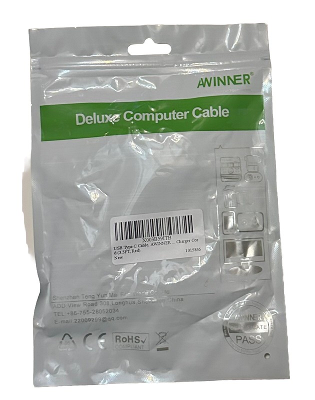 AWINNER USB to Type C Charging Cable 3.3 FT Red gallery