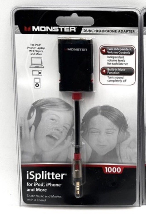 Monster iSplitter 3.5mm Headphone Splitter Adapter for phone jack