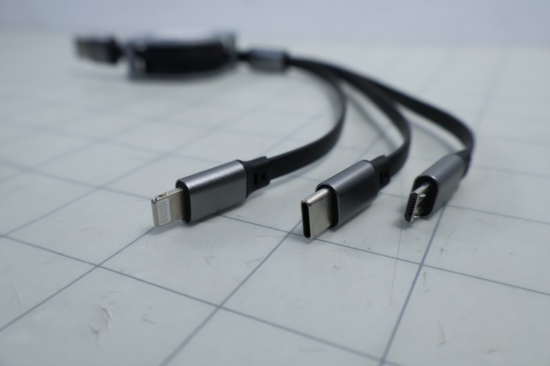2pk Retractable Multi Charging Cable USB C Adapter w/ Fast Type C Micro USB gallery
