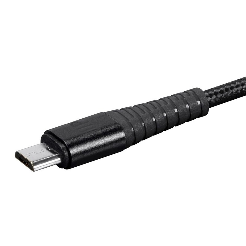 1.5FT USB Micro B to Type A Sync Data Charging Cable Reinforced Braided Black gallery